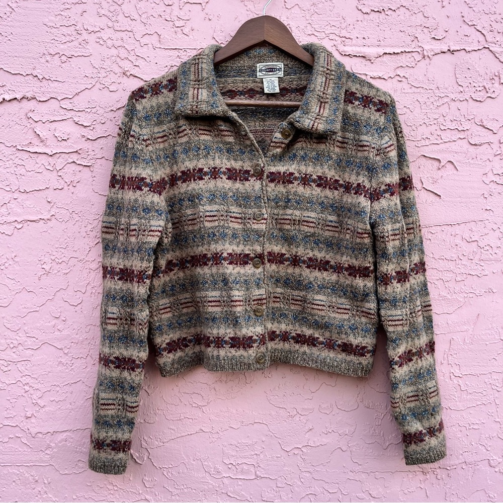 County Seat Jeanswear Sweater Jacket Wool Silk Western Southwest Size Medium
